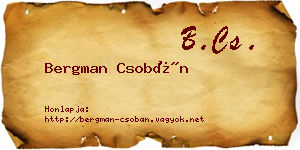 Bergman Csobán névjegykártya